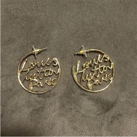 Louis Vuitton Script Hoop Earrings - Picture 3 of 12